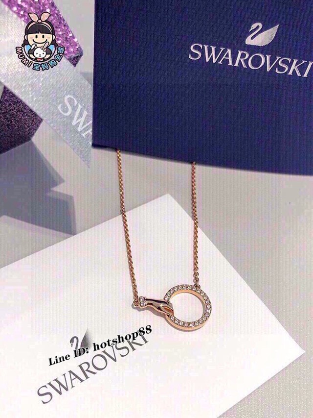 Swarovski施華洛世奇玫瑰金手掌圓環項鏈鎖骨 zgb1672